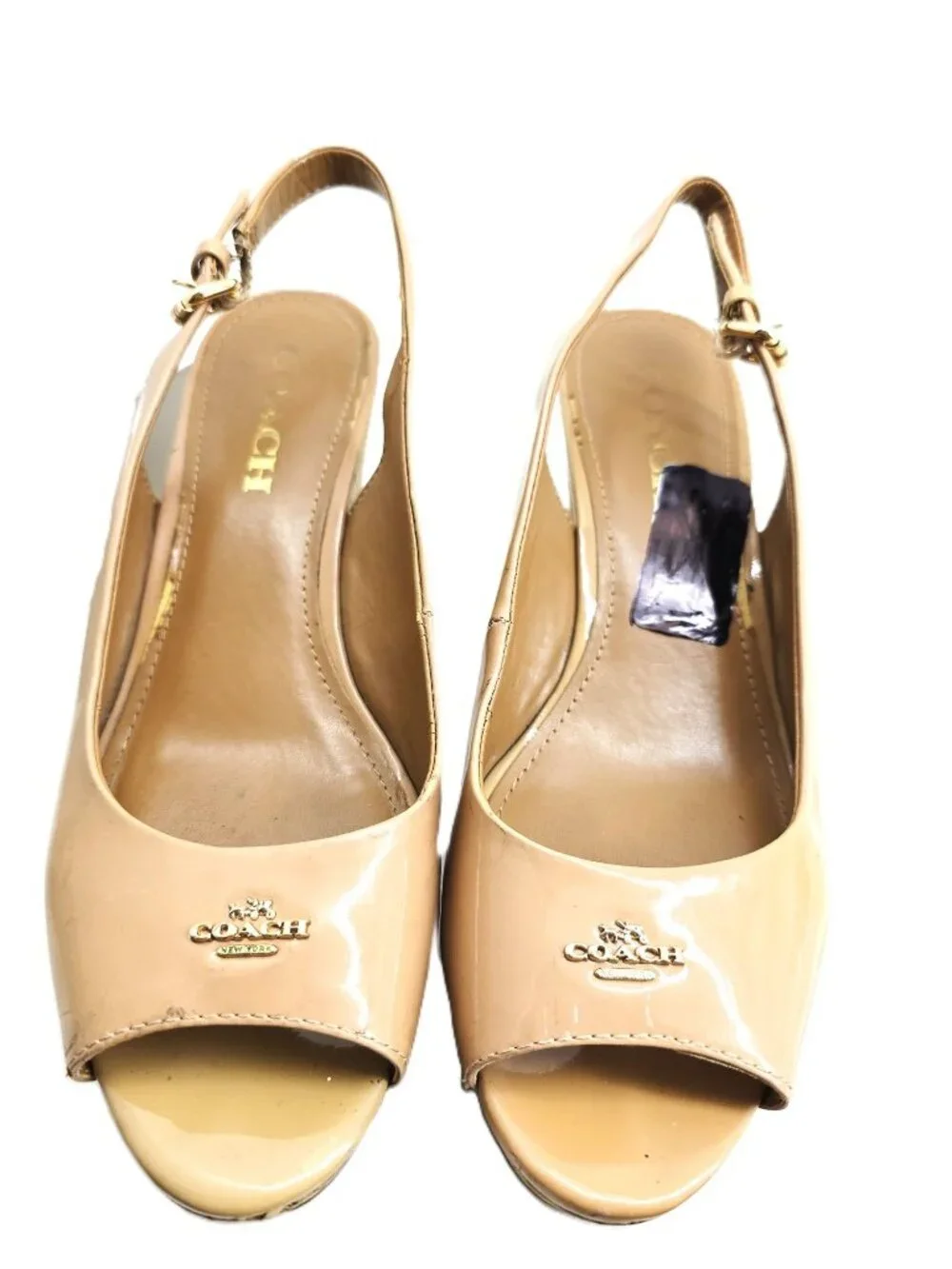 Coach tan patent